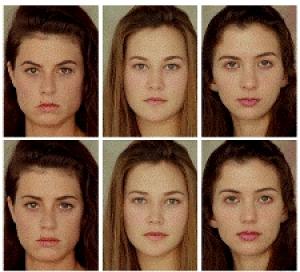 americanfriendsof_tau "Beauty machine" enhancements. The real "average" faces are on the top and the "knockout" faces are on the bottom; Image courtesy of American friends of Tel-Aviv University